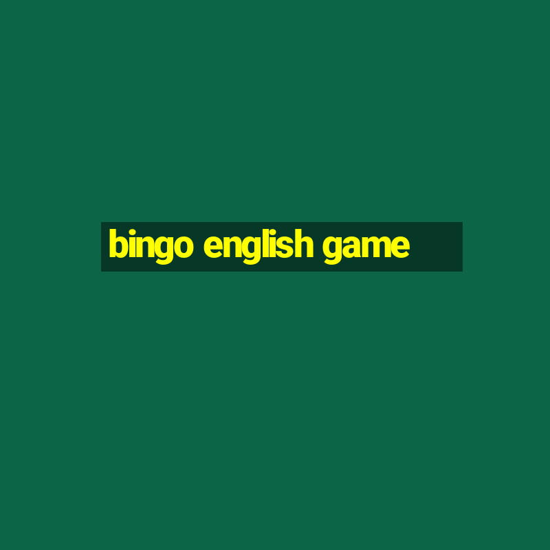 bingo english game