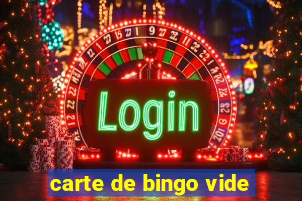 carte de bingo vide