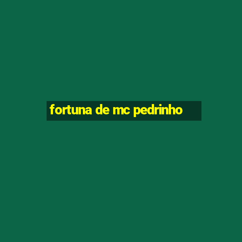 fortuna de mc pedrinho