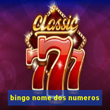 bingo nome dos numeros