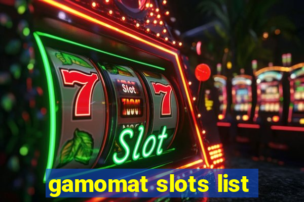 gamomat slots list