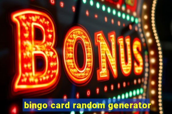 bingo card random generator