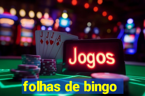 folhas de bingo