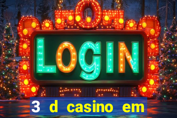 3 d casino em movimento com baralho