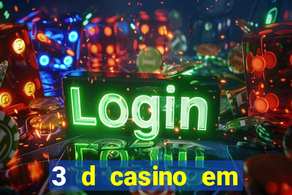 3 d casino em movimento com baralho