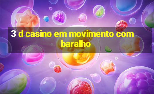 3 d casino em movimento com baralho