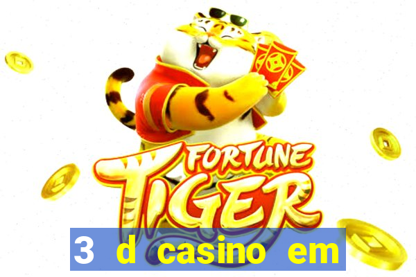 3 d casino em movimento com baralho