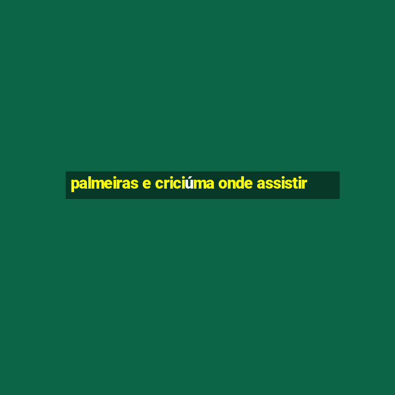 palmeiras e criciúma onde assistir