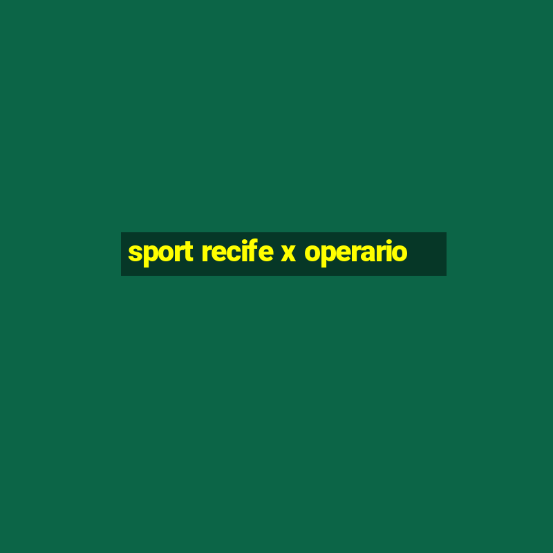 sport recife x operario