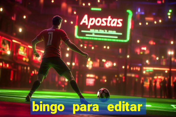 bingo para editar e imprimir