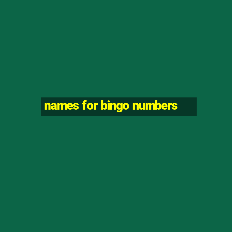 names for bingo numbers