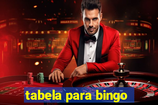 tabela para bingo