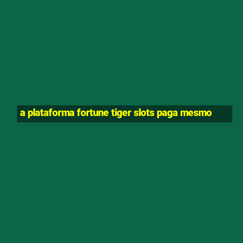 a plataforma fortune tiger slots paga mesmo