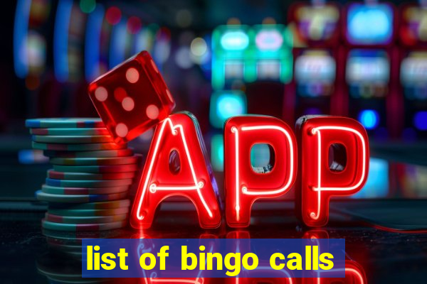 list of bingo calls