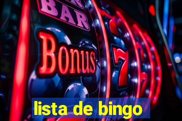 lista de bingo