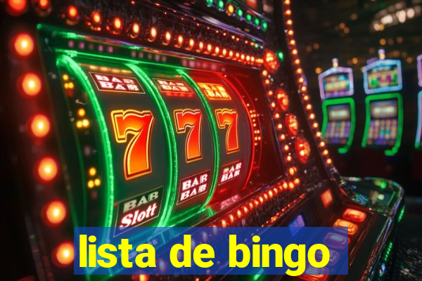 lista de bingo