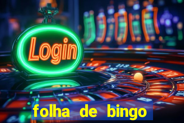 folha de bingo para imprimir