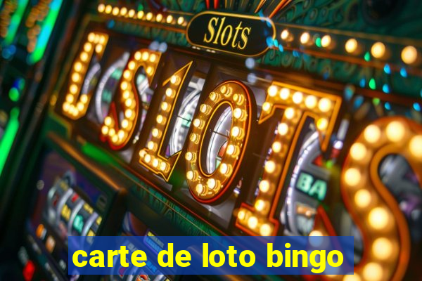 carte de loto bingo