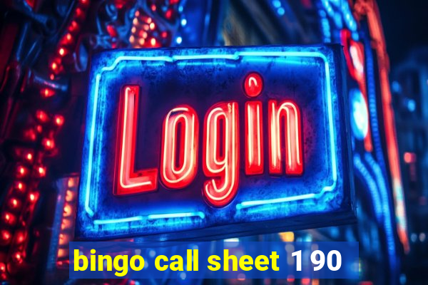 bingo call sheet 1 90