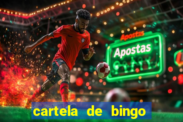 cartela de bingo para preencher