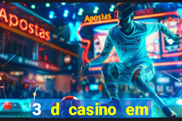 3 d casino em movimento com baralho