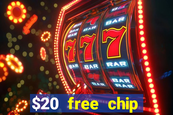 $20 free chip offered by desert nights casino