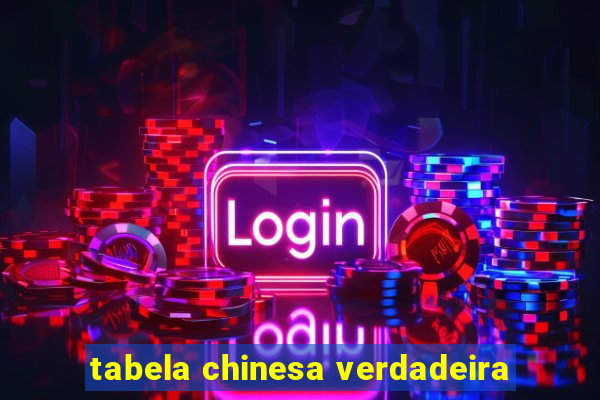 tabela chinesa verdadeira