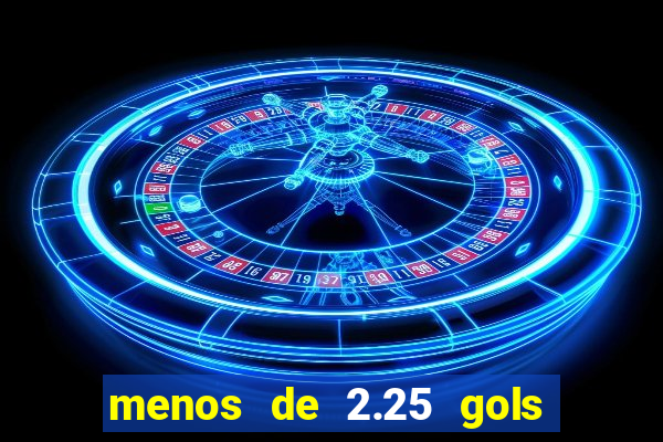 menos de 2.25 gols o que significa