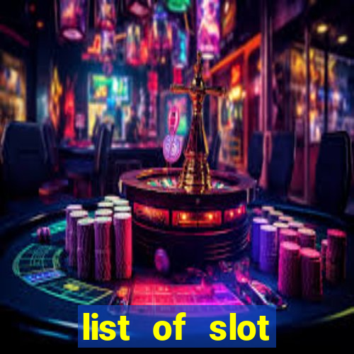 list of slot machines at jake's 58